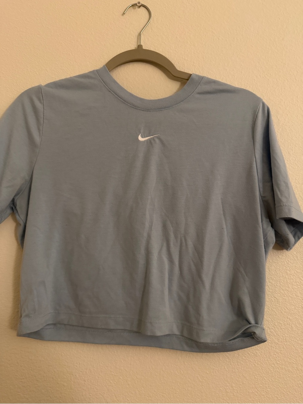 Nike Light Blue Cropped Crewneck Tee